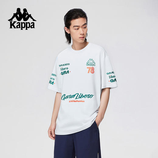 Kappa卡帕背靠背运动短袖男2025夏季新款休闲圆领t恤女纯棉上衣KPCGCTD70 商品图3