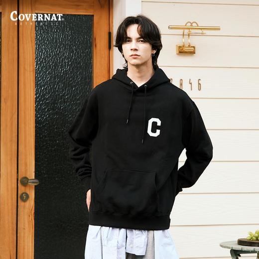 Covernat韩国潮牌连帽卫衣C标男女情侣款刺绣宽松休闲卫衣2025CO0000HD01 商品图1