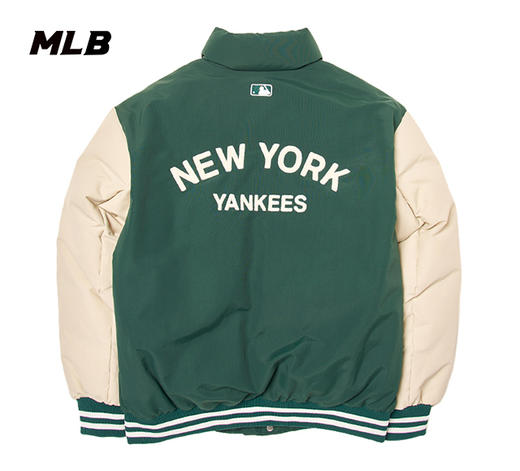 MLB男女同款学院风背标字母标拼接袖羽绒服3ADJV1346 商品图1