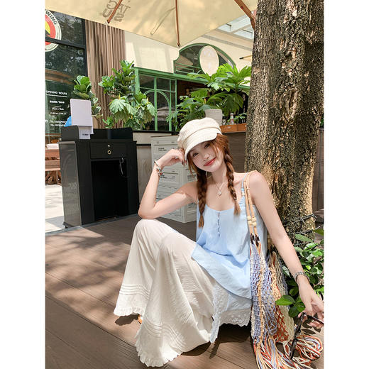 <曾小咸推荐>韩系浅色系不规则设计吊带背心 商品图2