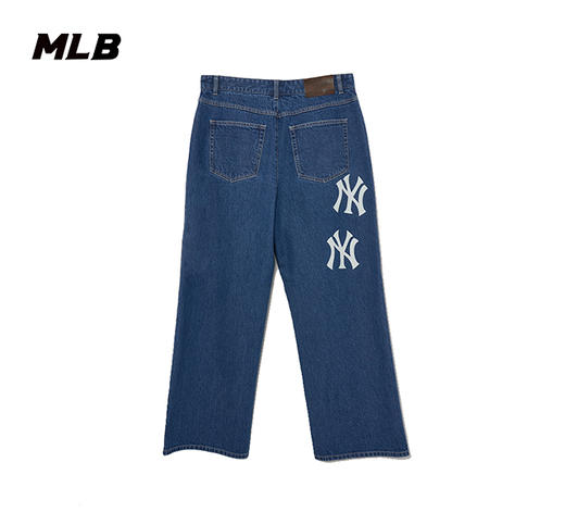 【一口价】MLB男女同款灵落老花宽松时尚牛仔裤3LDPB0334【无货退款介意勿拍】 商品图1
