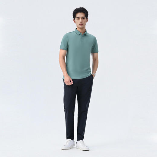 【含桑蚕丝】圣得西男士短袖POLO衫2025商务休闲新款多彩时尚T恤 商品图3