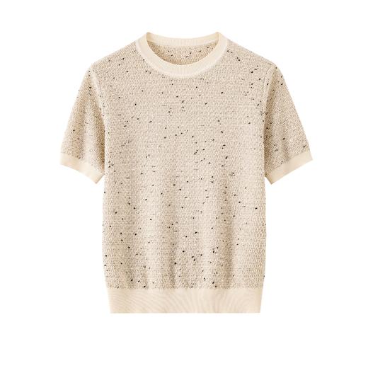 「K」洛诗琳34717气质云感针织T恤2025夏季新款亮片针织上衣10399 商品图0