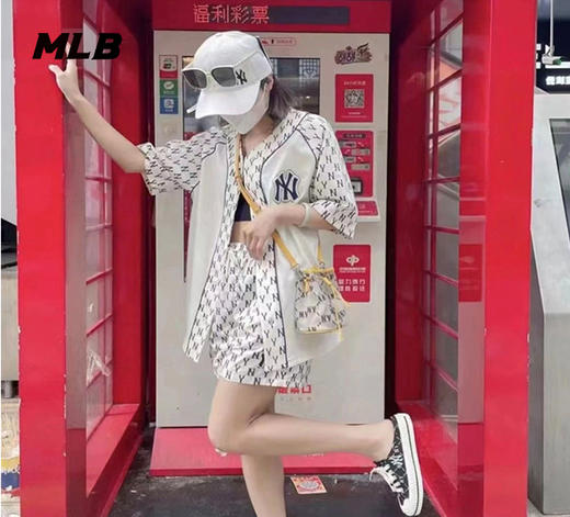MLB男女同款老花描边款短袖时尚透气棒球服3ABSM0121【无货退款介意勿拍】 商品图3