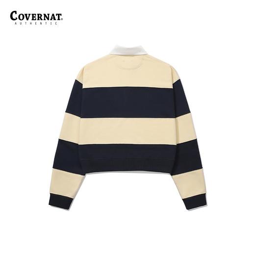 covernat韩国潮牌长袖polo衫撞色宽条纹休闲上衣2024秋冬新品CO2403CR76 商品图1