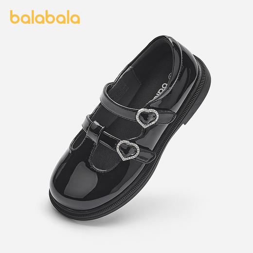 巴拉巴拉童鞋女童公主鞋2025新款春秋软底表演鞋亮面小皮鞋魔术贴 商品图0