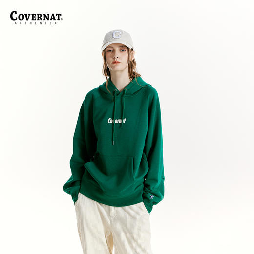 【韩国潮牌】Covernat韩国潮牌24秋季新品微短款插肩袖连帽衫情侣款图案卫衣CO2303HD04 商品图0