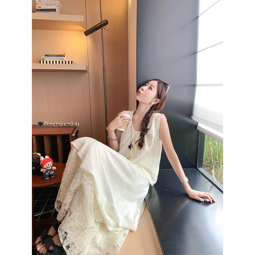 <曾小咸推荐>温柔系蕾丝花边拼接双层半身裙 商品图1