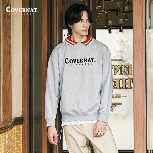 Covernat韩国潮牌卫衣纯棉男女情侣款刺绣标休闲圆领宽松2025春CO0000CR02 商品图4