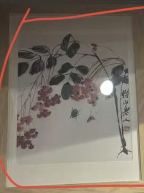 齐白石卡纸画 - 海棠草虫 商品图0