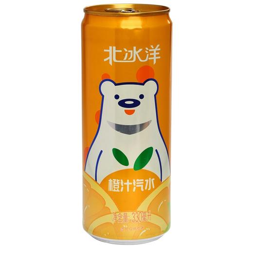 北冰洋 橙汁汽水330ml*24罐 果汁碳酸饮料整箱 商品图2