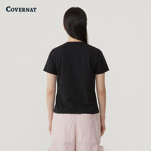 covernat韩国潮牌女士彩虹COOPER标志T恤简约时尚2025夏季新CO2502ST71 商品图1