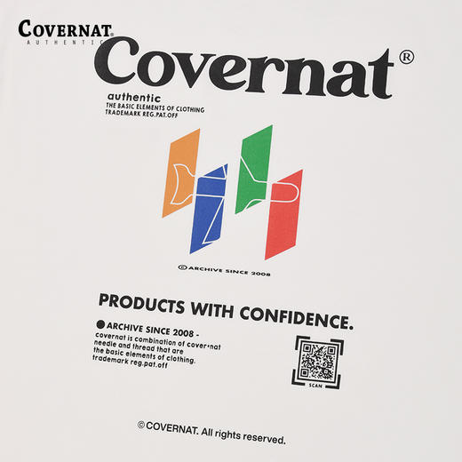 covernat韩国潮牌男女情侣同款短袖时尚图案 T 恤2024春夏新CO2402ST32 商品图4