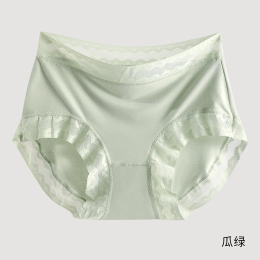 雀说 3条80S兰精莫代尔女士内裤女蕾丝中腰透气三角内裤186011 商品图5