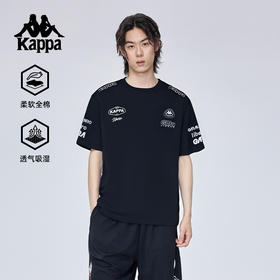 Kappa卡帕背靠背运动短袖男士2025夏季新款休闲纯棉t恤宽松上衣女KPCGCTD73