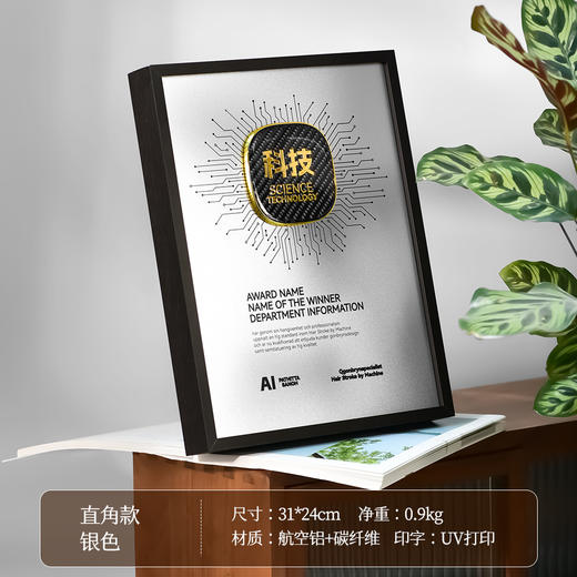 创意金属奖牌碳纤维立体LOGO定制商务合作科技感奖杯授权牌荣誉 商品图6