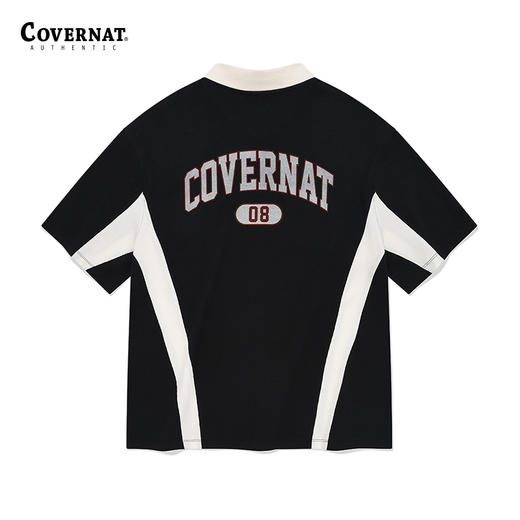 covernat韩国潮牌拱形状翻领短袖时尚宽松舒适男女同款T恤夏CO2402ST22 商品图1