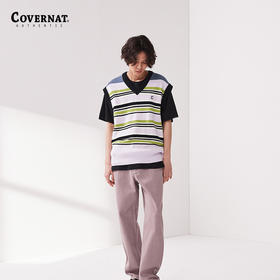Covernat2024春季新款叠穿针织背心条纹内搭减龄情侣款CO2401KT08