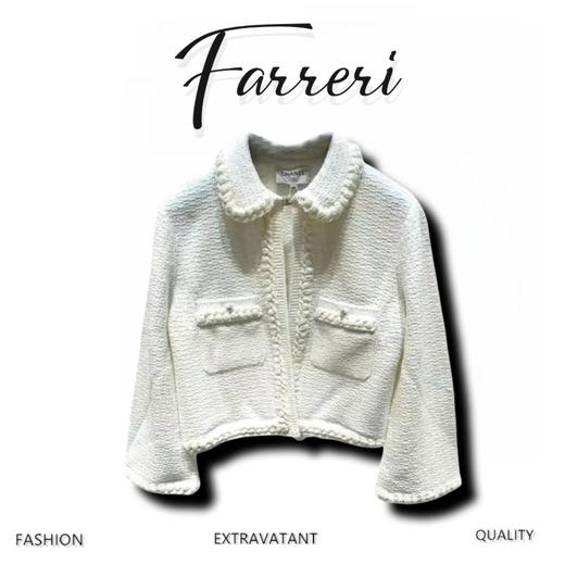 香奶奶 25p白色针织开衫 商品图0