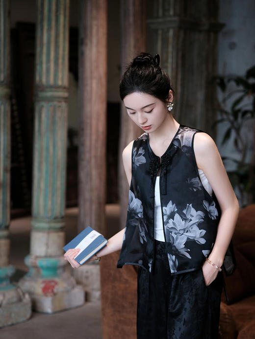 盛唐牡丹| 荷韵欧根缎马甲 商品图3