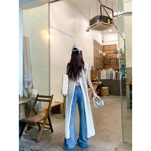 <曾小咸推荐>两穿镂空罩衫针织背心连衣裙 商品图4