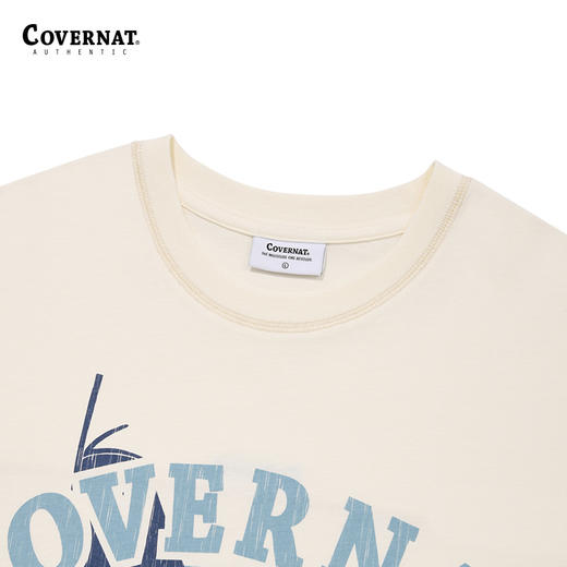 covernat韩国潮牌圆领T恤布罗肯船短袖时尚舒适全棉2025春CO2402ST11 商品图2