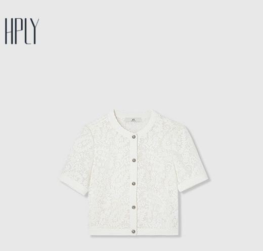 【大都会】HPLY荷比俪2025夏新款女休闲简约轻松通勤蕾丝外套 商品图0