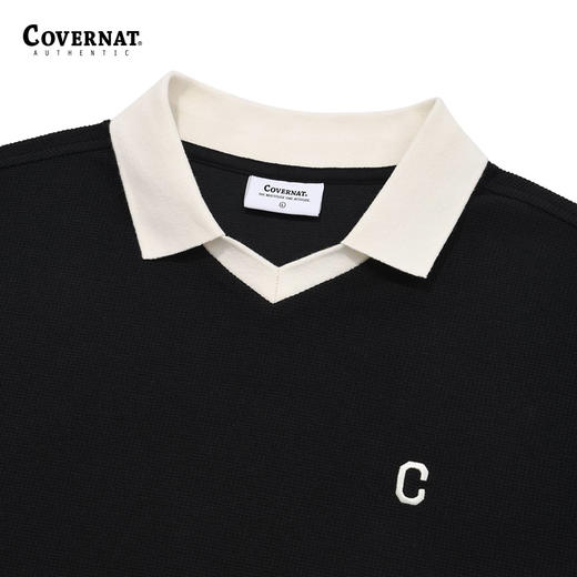 covernat韩国潮牌拱形状翻领短袖时尚宽松舒适男女同款T恤夏CO2402ST22 商品图2