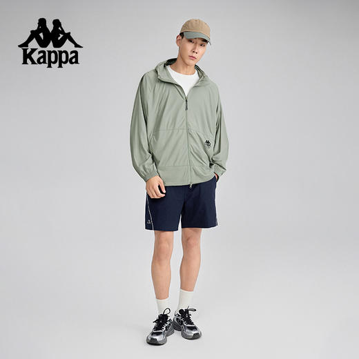 Kappa卡帕背靠背运动外套男2025夏季新款休闲连帽防晒女款防风衣KPCICFJ61 商品图4