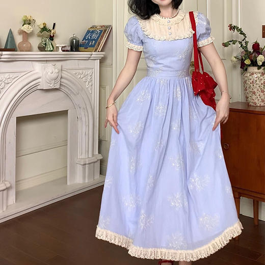 裁缝学苑AS518法式复古蕾丝花边连衣裙纸样女装泡泡袖裙子样板 商品图4