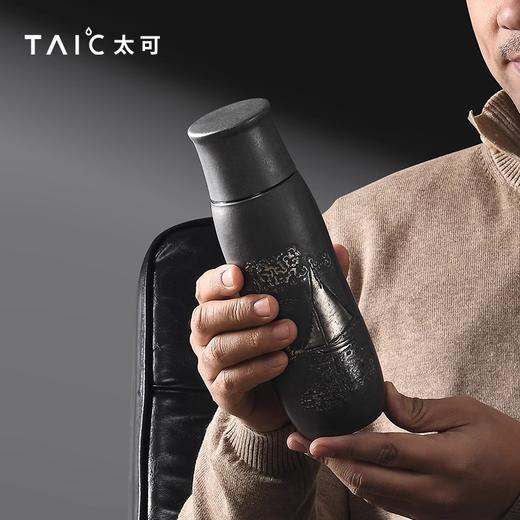 TAIC太可纯钛保温杯送领导轻奢高档水杯手工錾刻钛艺焖茶杯套装390ml 商品图2