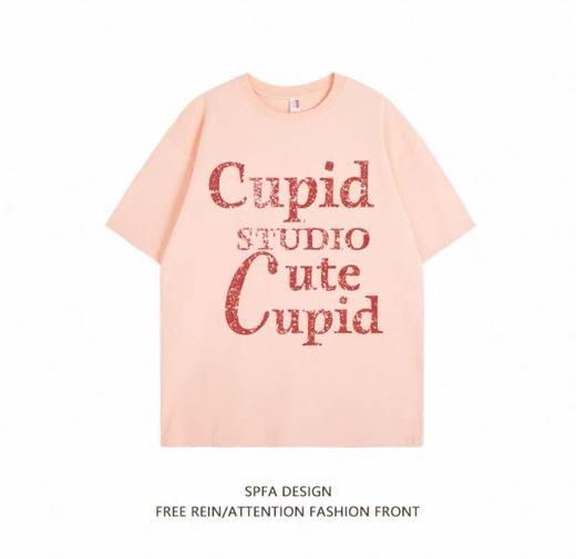 今天推荐-潮牌短袖-CUP浅粉字母100%棉T恤-喜出 商品图2