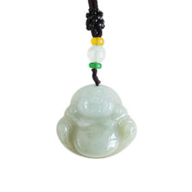 【天然正品】天然细腻糯种佛公（平安如意）翡翠吊坠女性080425AH22现售价：380特价
