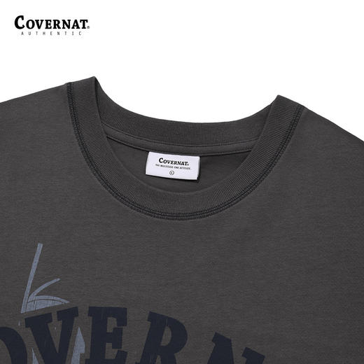 covernat韩国潮牌圆领T恤布罗肯船短袖时尚舒适全棉2024春夏CO2402ST11 商品图2