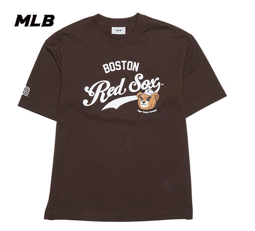 MLB男女同款25春夏新款皱眉熊系列字母标T恤3ATSE0253 商品图6