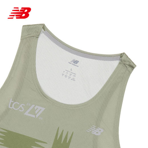 NEW BALANCE/NB Athletics Run Singlet 男款圆领印花T恤户外运动休闲速干透气运动背心 商品图2