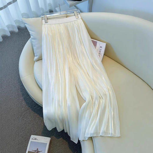 丁摩 紫色琉璃裤阔腿裤女夏季八分裤夏日轻薄甩裤超好看九分裙裤子5ZF-2208 商品图2