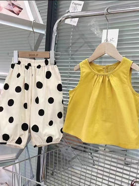 【新款女童裙裤套装，清凉舒适！】女童裙裤套装 宝宝背心吊带裙 直筒裤夏装 儿童无袖休闲半身裙 空调服-QQ