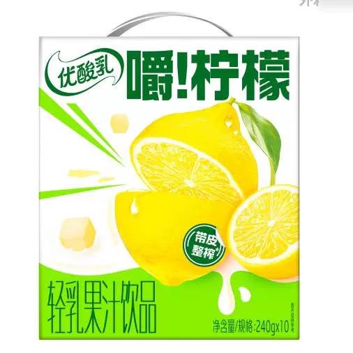 伊利优酸乳 轻乳果汁饮品嚼！柠檬 240g*10盒/件 商品图2