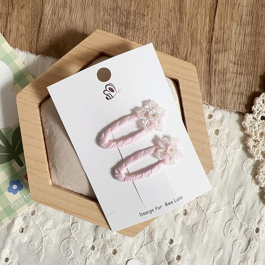 粉色BB夹 珍珠小花 商品图0