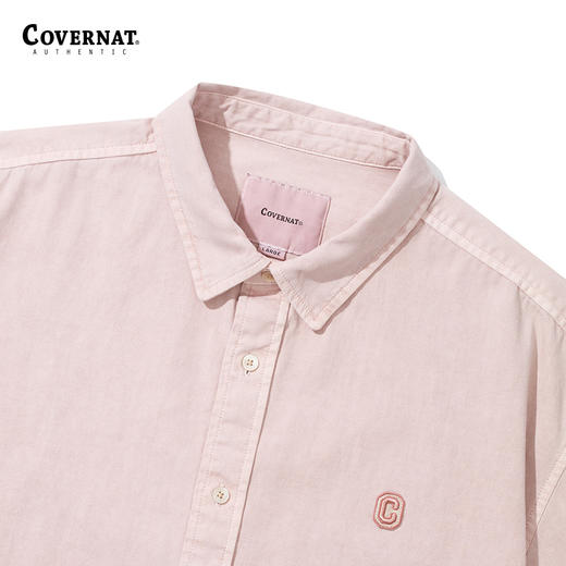 covernat韩国潮牌牛津中款短袖衬衫清新时尚潮流短上装2024春夏新CO2402SS01 商品图2