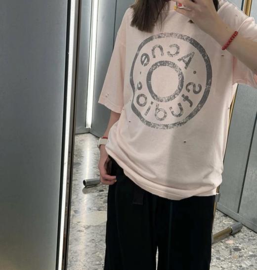 夏日必备  贸y公司   徽标破洞短袖T恤   做旧圆领短袖T恤  男女同款 商品图0