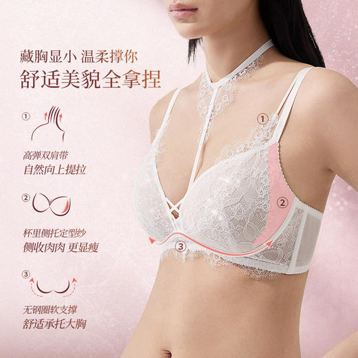 奶糖派【十周年】拾光超薄无钢圈舒适显瘦透气内衣性感蕾丝显小文胸 商品图1