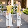 小香风套装女2025夏新款高端气质女神范韩系减龄显瘦阔腿裤两件套 商品缩略图1