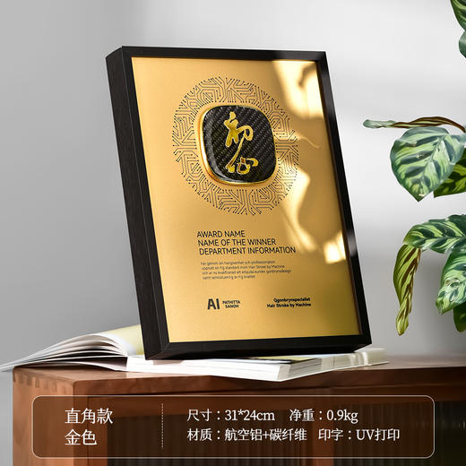 创意金属奖牌碳纤维立体LOGO定制商务合作科技感奖杯授权牌荣誉 商品图5