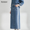 covernat韩国潮牌女士腰带牛仔长裙甜潮流时尚甜酷风半裙2024夏新CO2401SR72 商品缩略图0