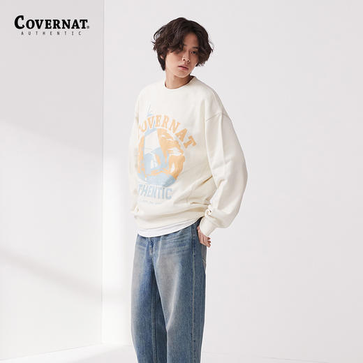 Covernat2024春情侣款圆领套头卫衣卡通印花减龄上衣CO2401CR09 商品图1