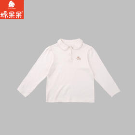棉果果秋季新品女童远山白翻领套头T恤M322140225429