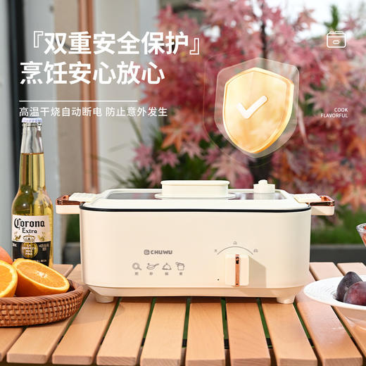 【多功能家用一体电火锅】烧烤肉蒸煮煎炒 炒菜不粘锅 宿舍小型电火锅  商品图1