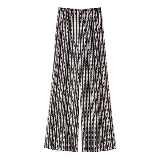 「K」洛诗琳40058气质真丝印花阔腿裤2025夏季6A蚕丝休闲裤10387 商品图2